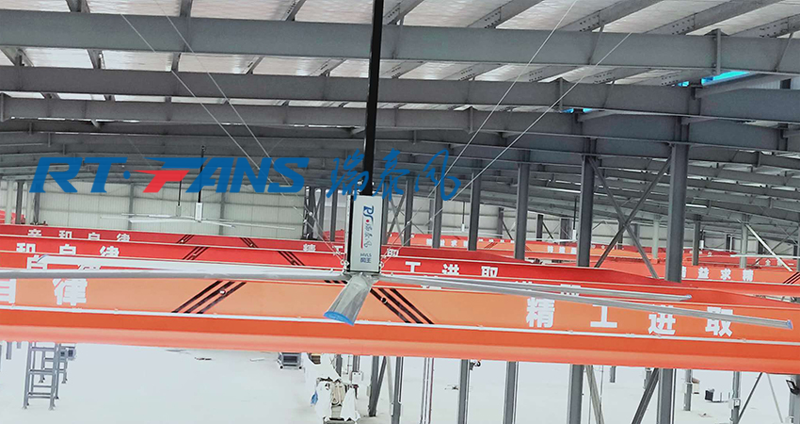 汽車(chē)4s店降溫工業(yè)風(fēng)扇安裝